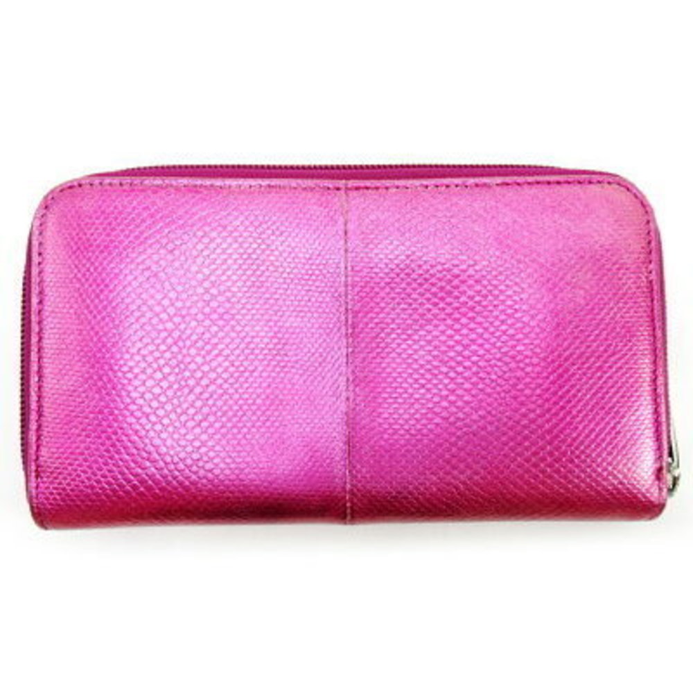 Salvatore Ferragamo Long Wallet Zip Python Pink L… - image 2